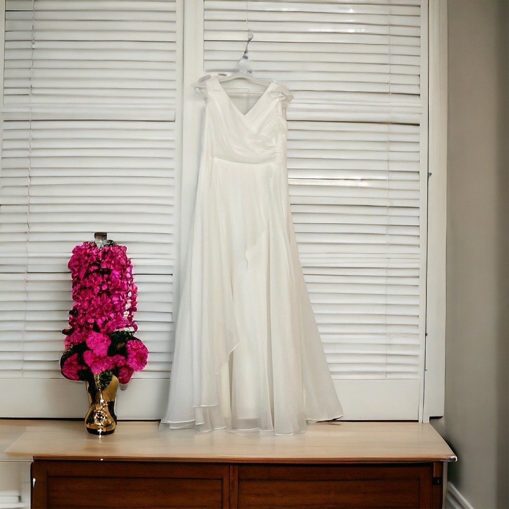 David’s bridal junior bridesmaids dress. Worn once